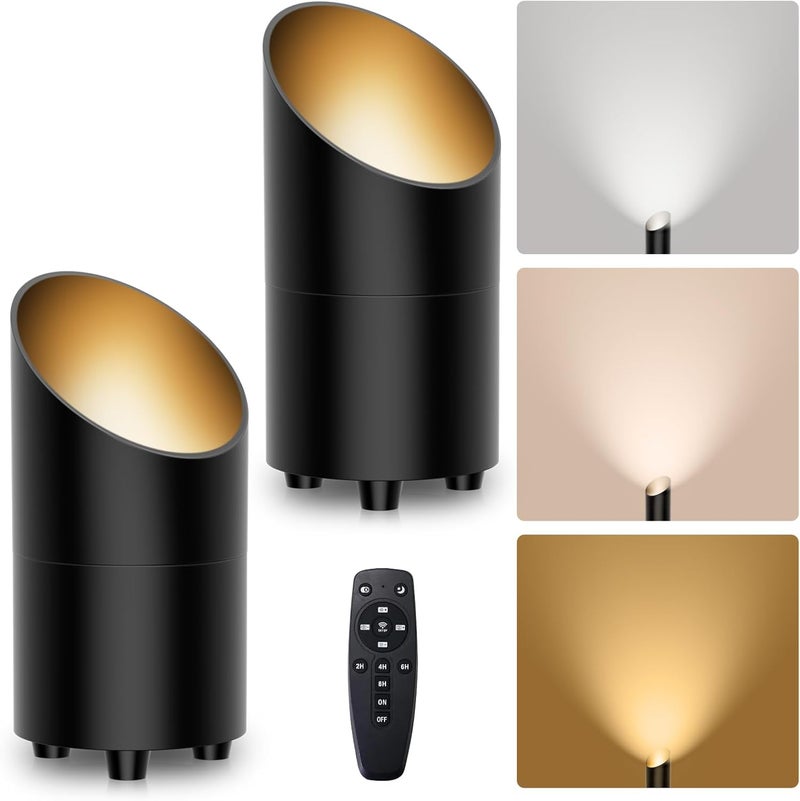 Onforu 7W Floor Can Light Uplighting Indoor, Up Lights Indoor Remote Control, 2700-6500K Warm White Uplights Floor Spot Lights for Home Accent Lighting with Foot Switch 2 Pack - Image 1